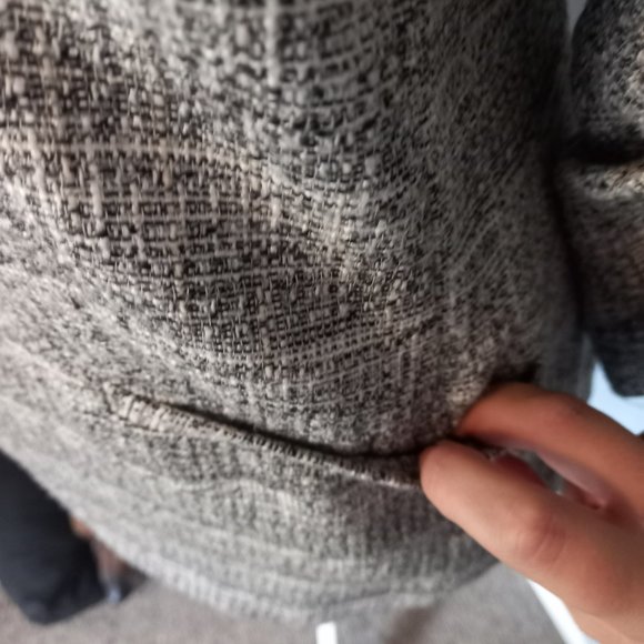 H&M Collarless grey blazer with modern simple lines, pockets (Size 10) - Picture 5 of 8